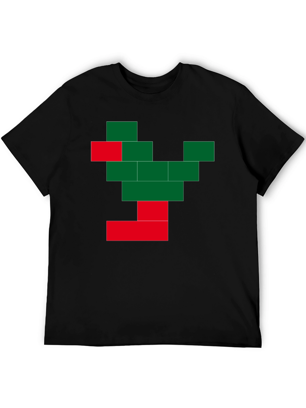 Pixel Tree Graphic Black T-Shirt