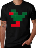 Pixel Tree Graphic Black T-Shirt
