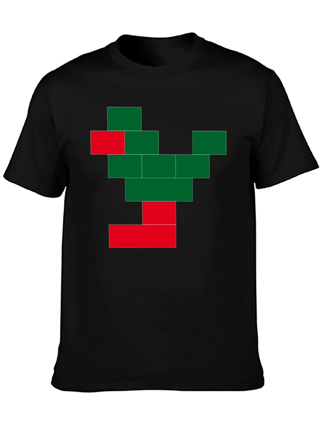Pixel Tree Graphic Black T-Shirt