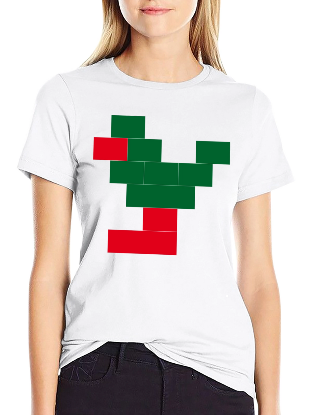 Pixel Tree Graphic Black T-Shirt