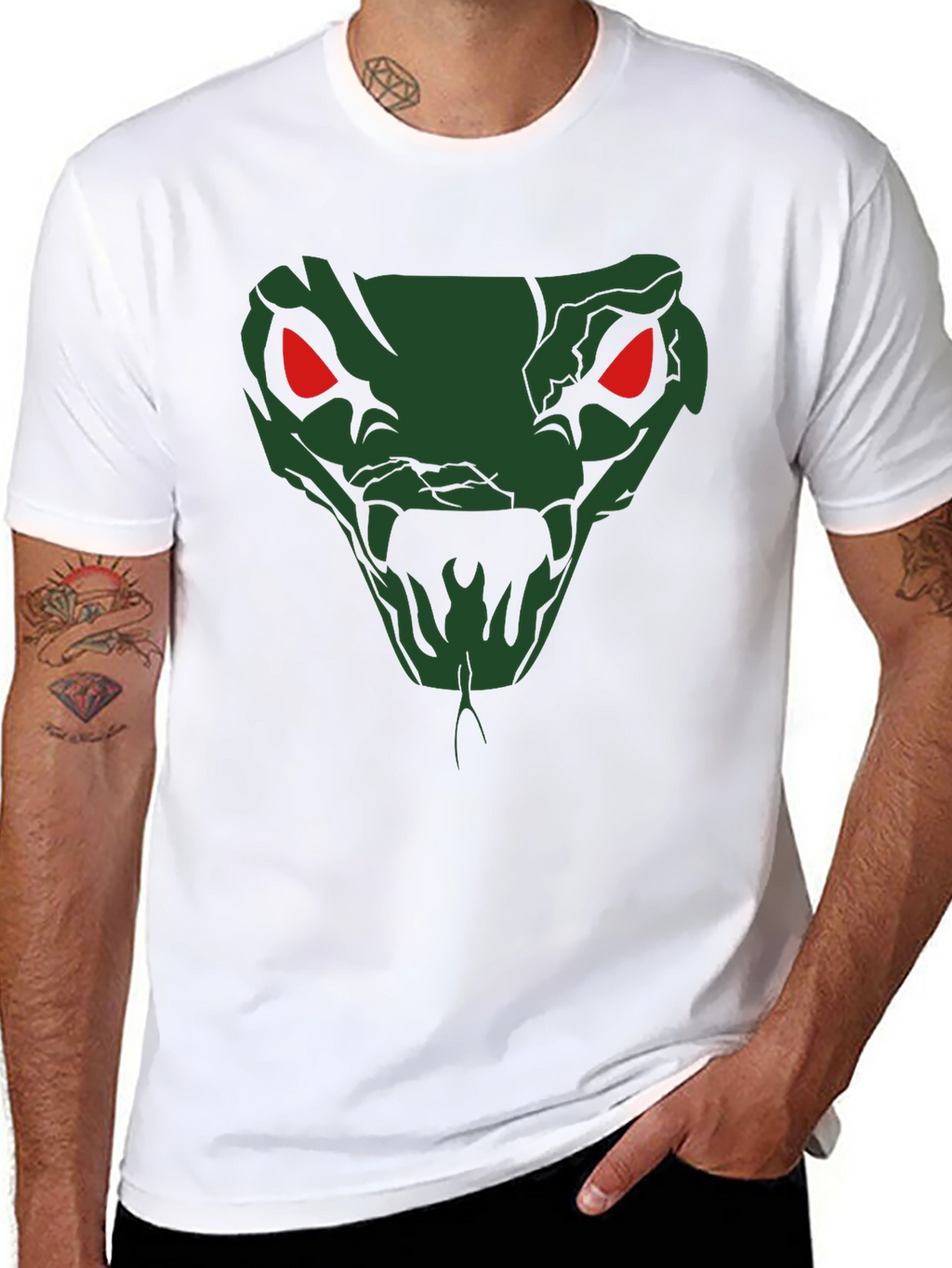 Venomous Snake Graphic T-Shirt - Mens Black Tee