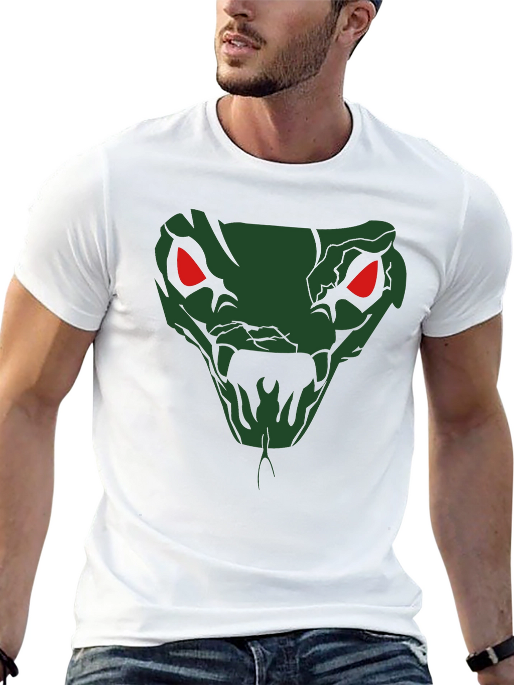 Venomous Snake Graphic T-Shirt - Mens Black Tee