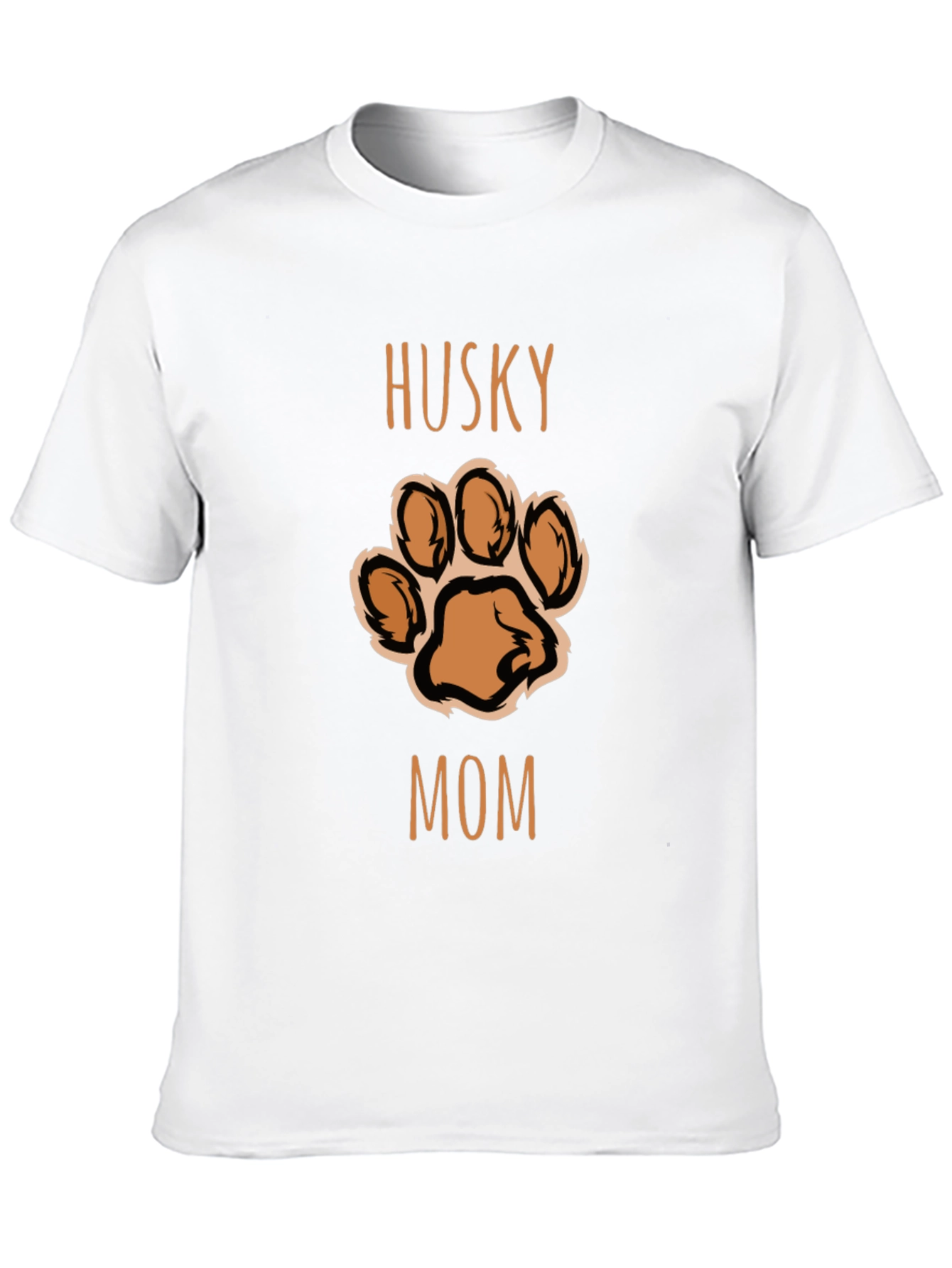 Husky Mom Paw Print T-Shirt - Black