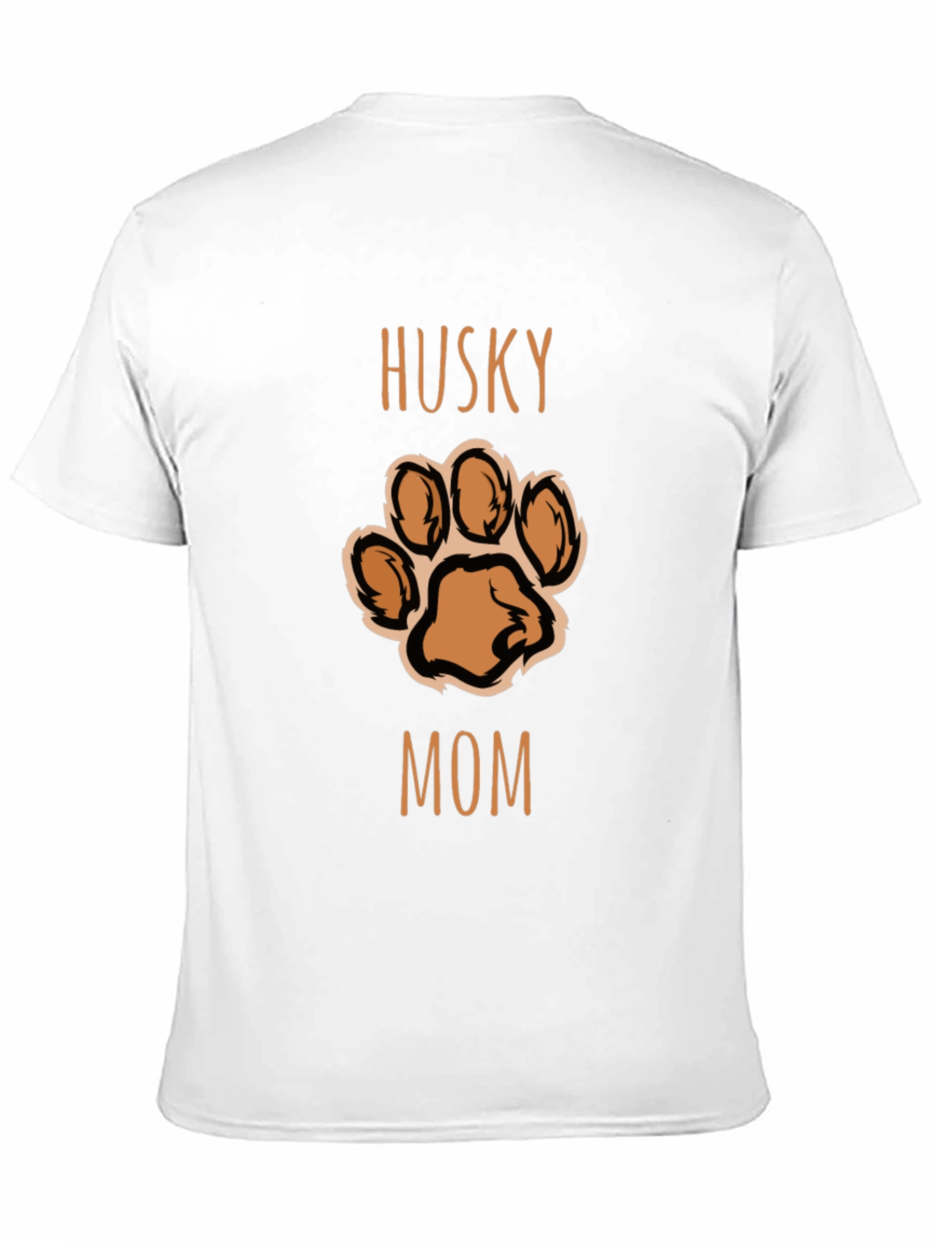 Husky Mom Paw Print T-Shirt - Black