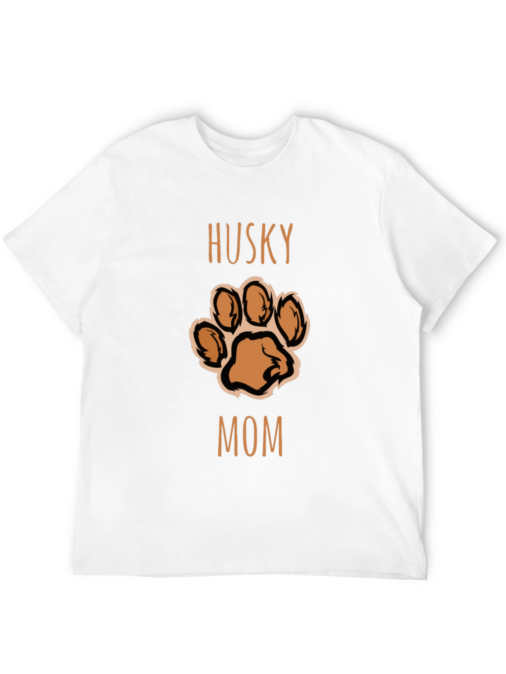 Husky Mom Paw Print T-Shirt - Black