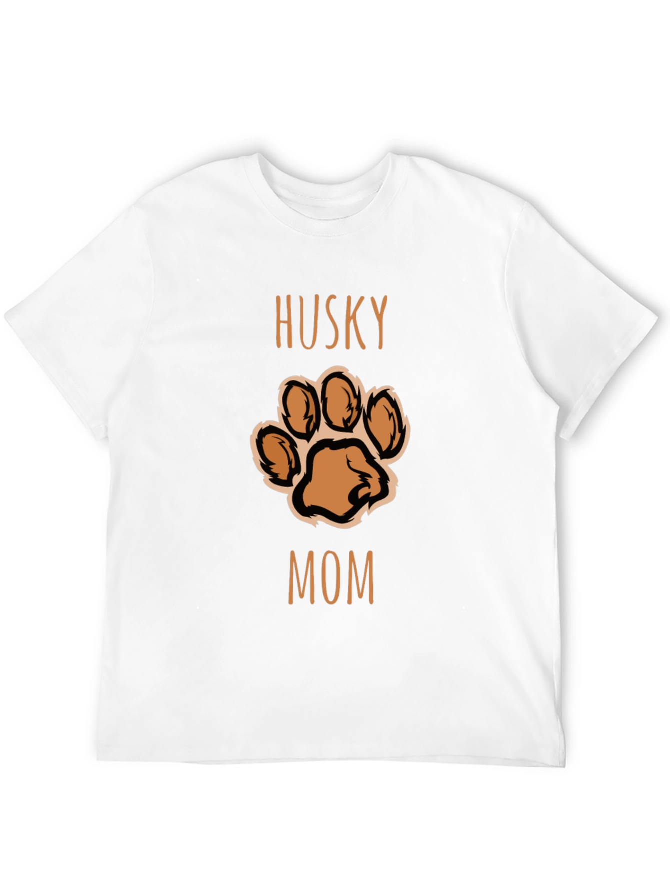 Husky Mom Paw Print T-Shirt - Black