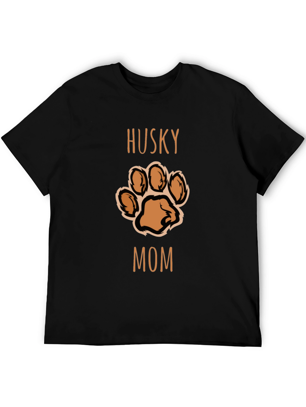 Husky Mom Paw Print T-Shirt - Black