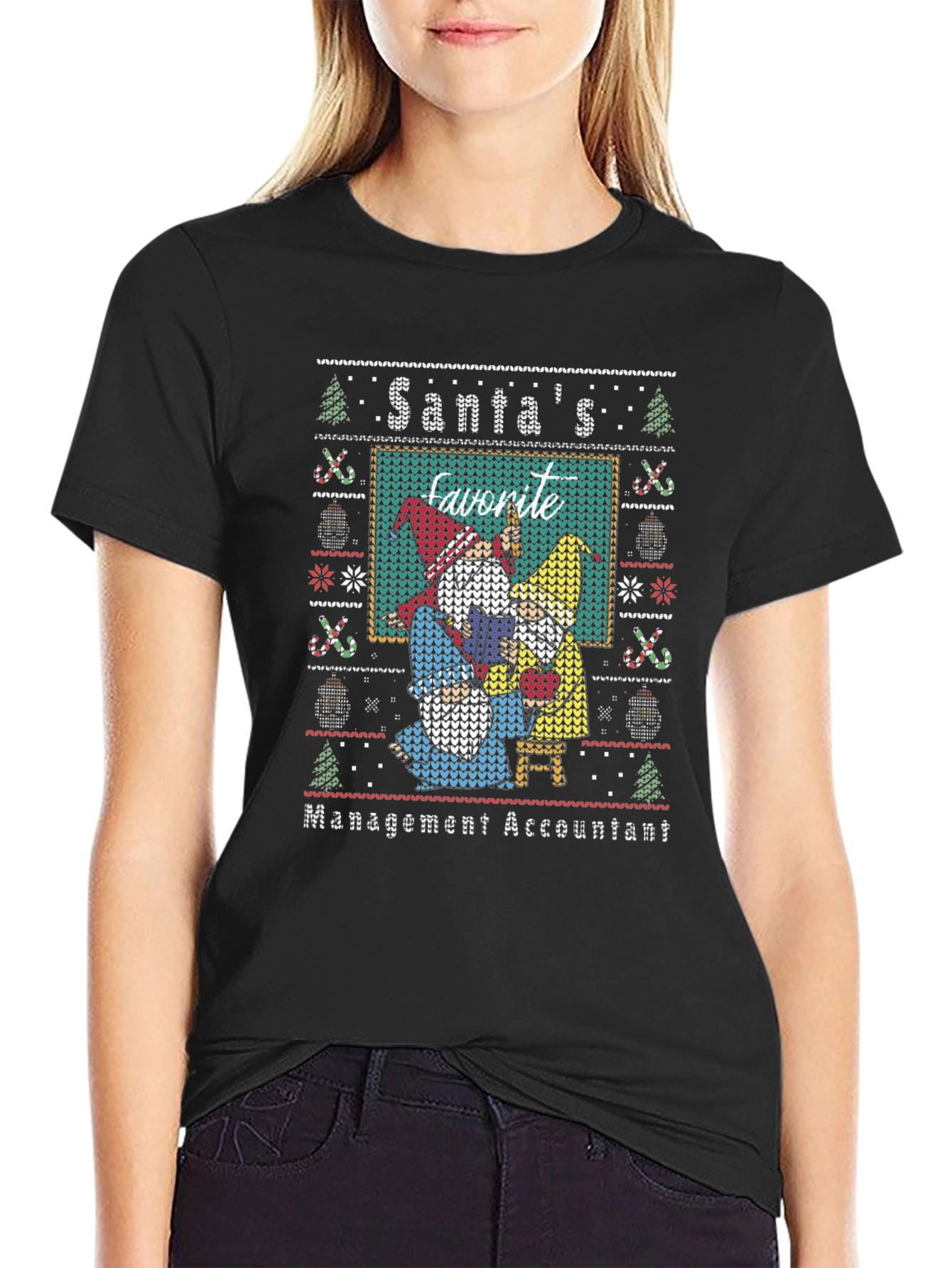 Santas Favorite Management Accountant Ugly Christmas Sweater T-Shirt