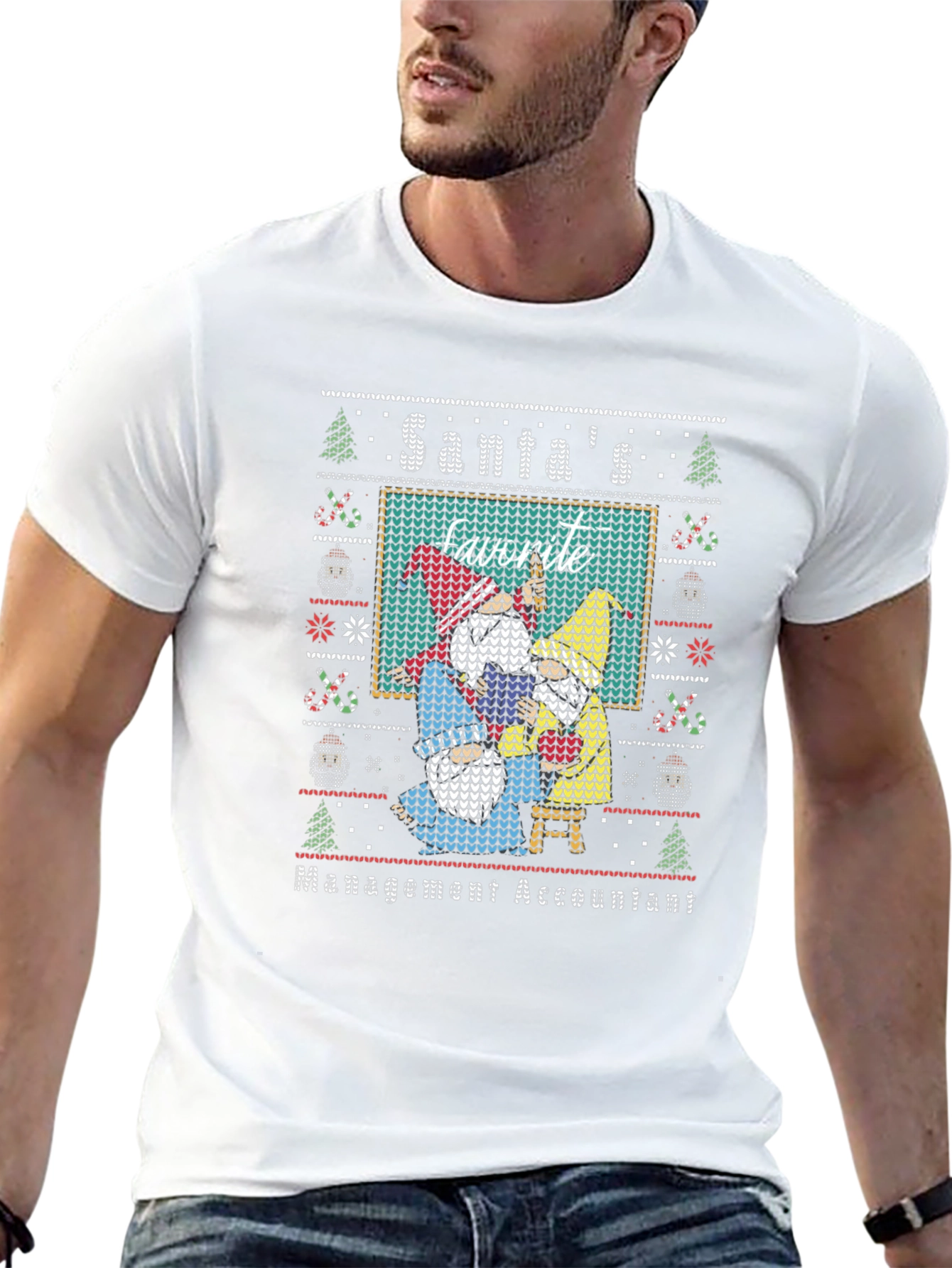 Santas Favorite Management Accountant Ugly Christmas Sweater T-Shirt