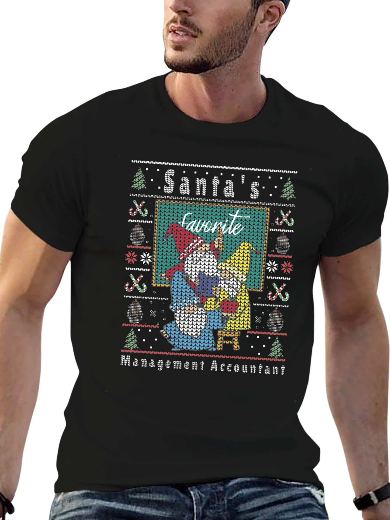 Santas Favorite Management Accountant Ugly Christmas Sweater T-Shirt