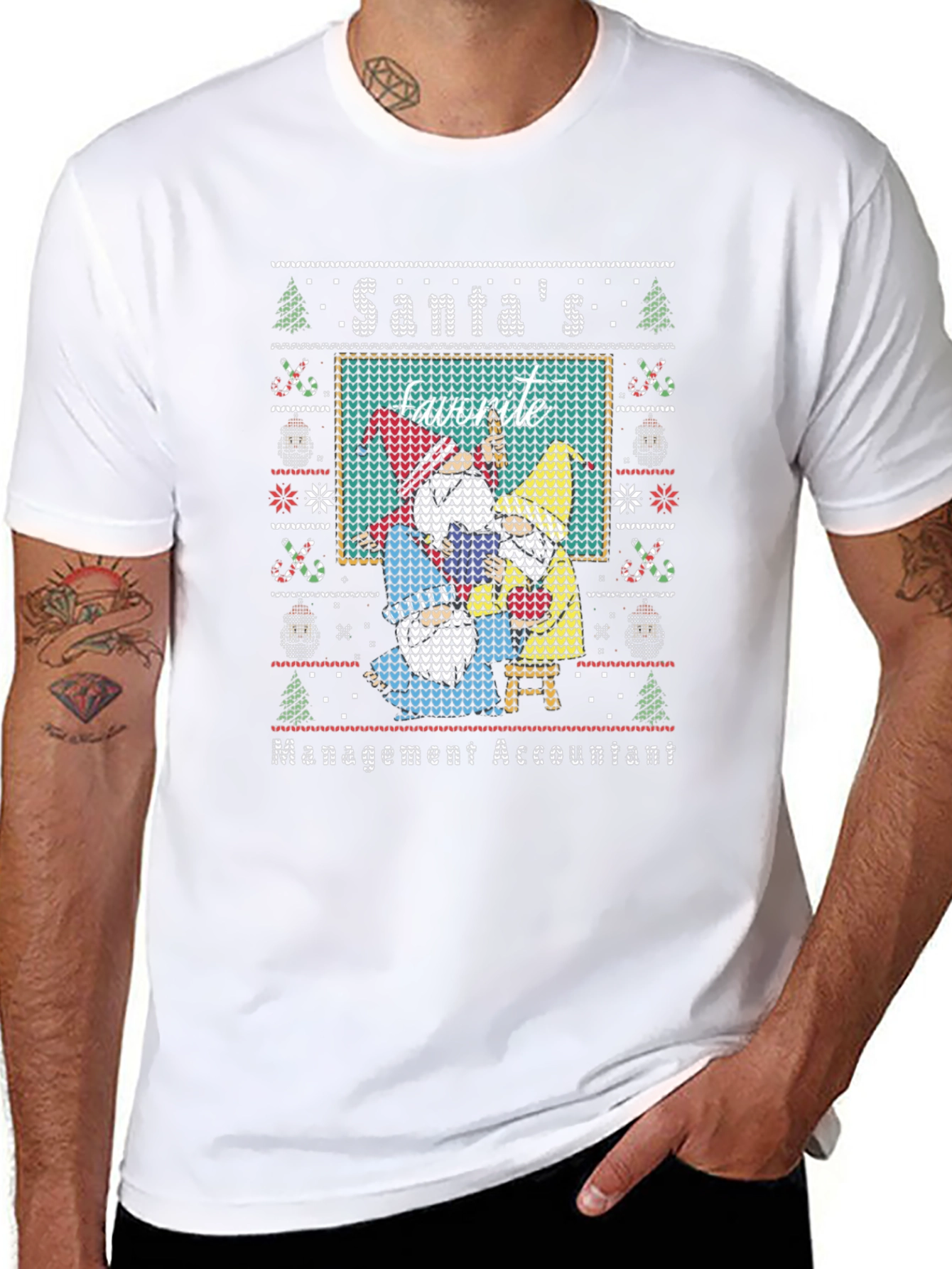 Santas Favorite Management Accountant Ugly Christmas Sweater T-Shirt
