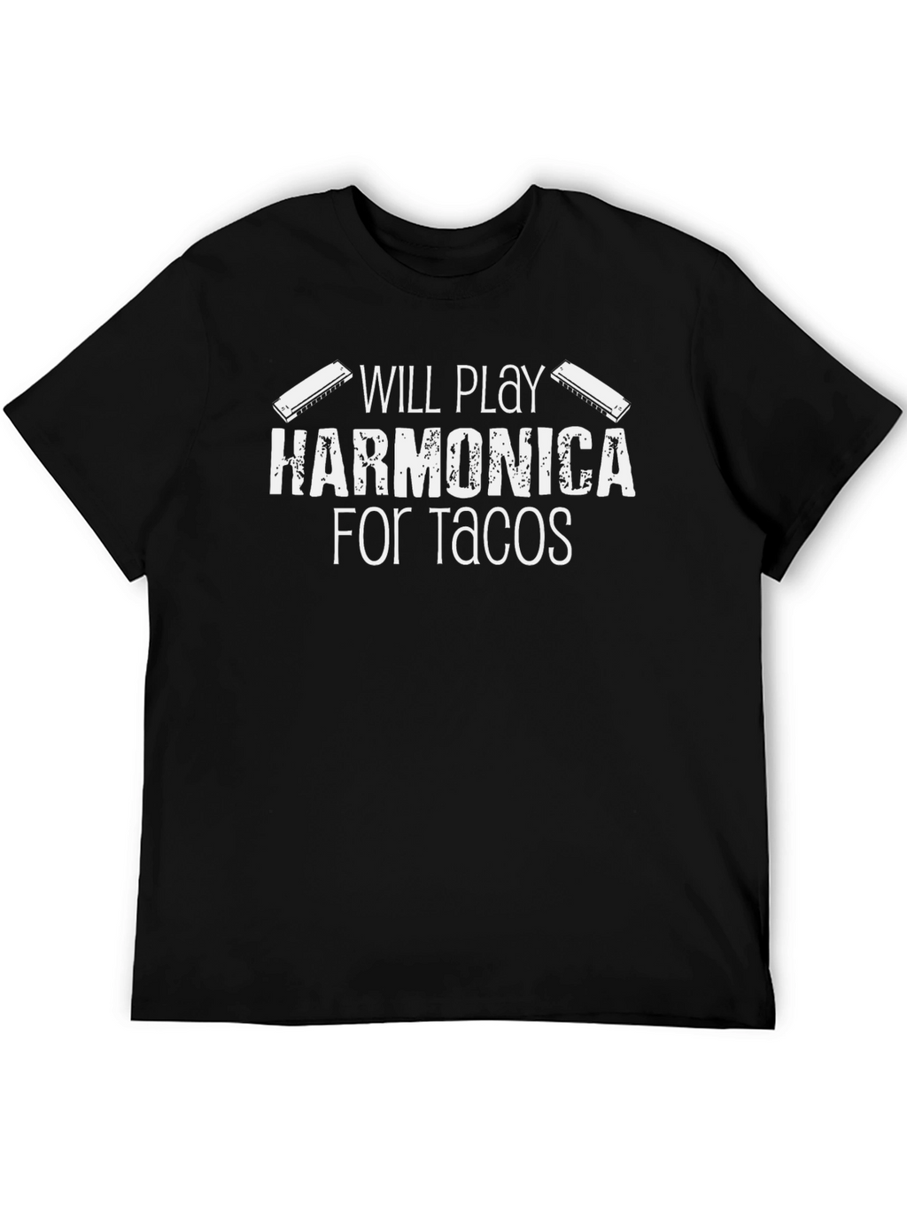 Harmonica for Tacos Black Graphic Tee