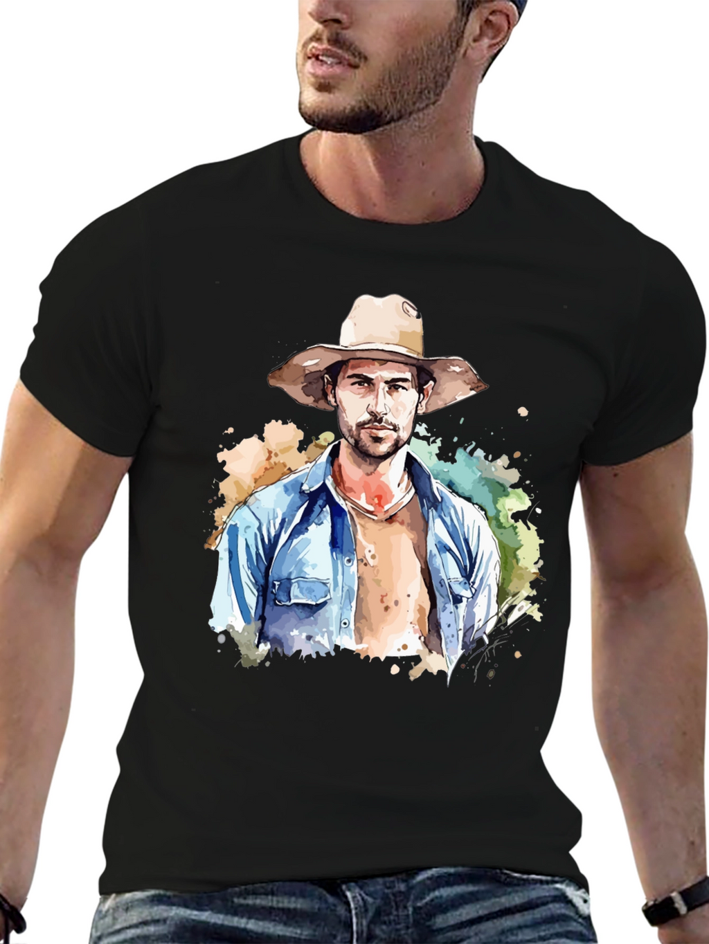 Watercolor Cowboy Graphic Tee