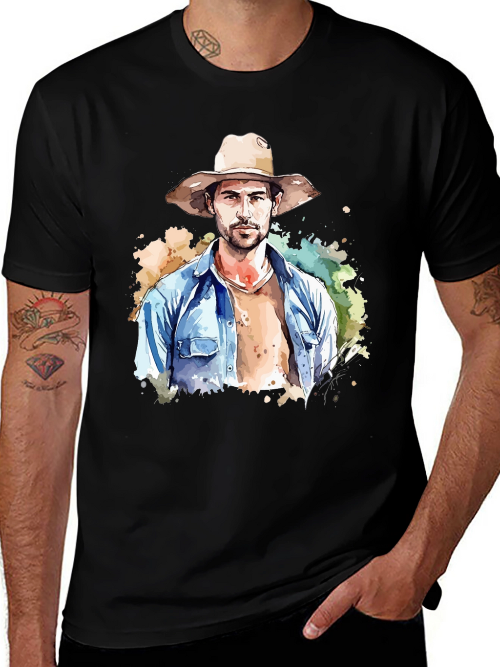 Watercolor Cowboy Graphic Tee