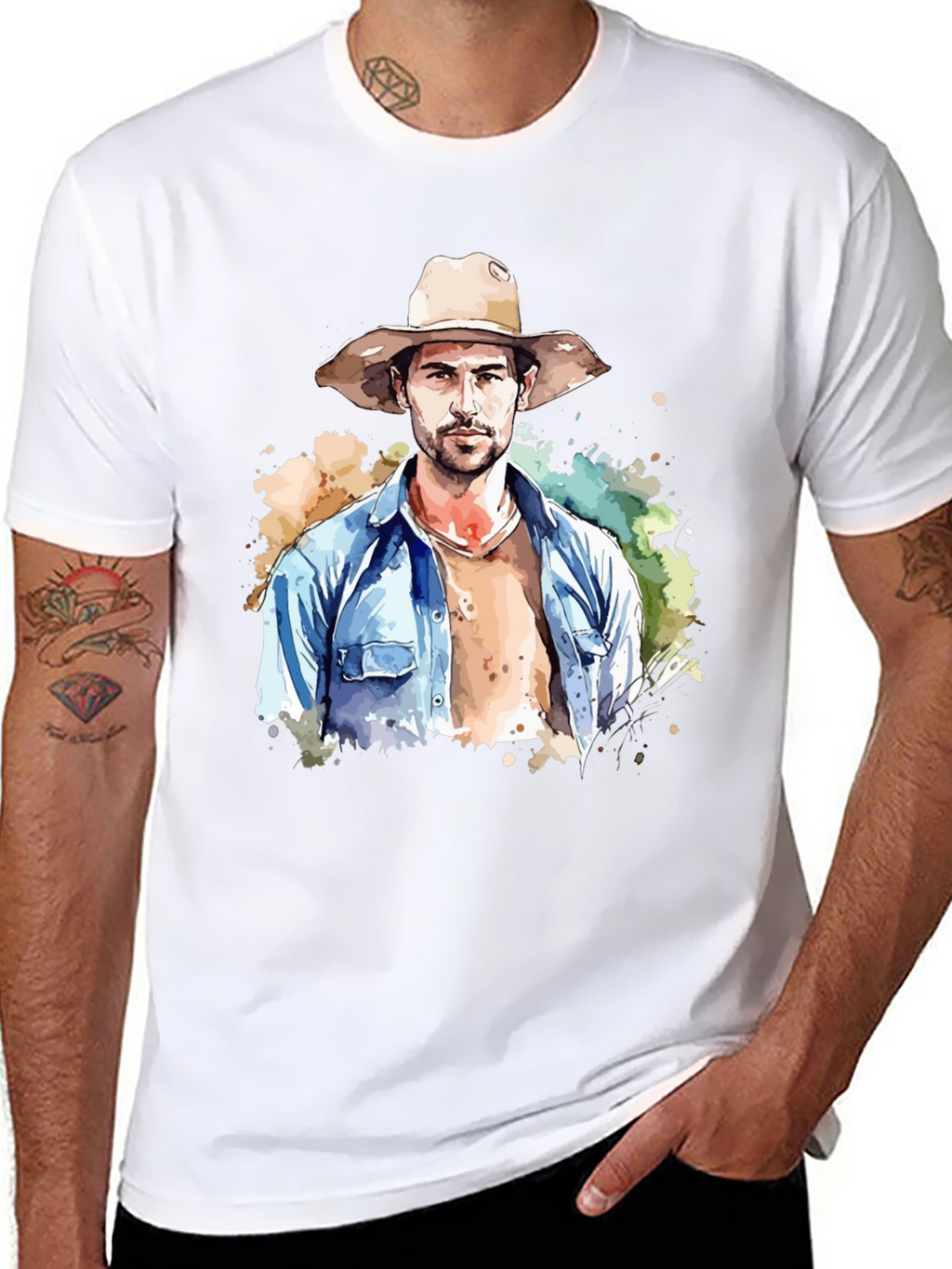 Watercolor Cowboy Graphic Tee