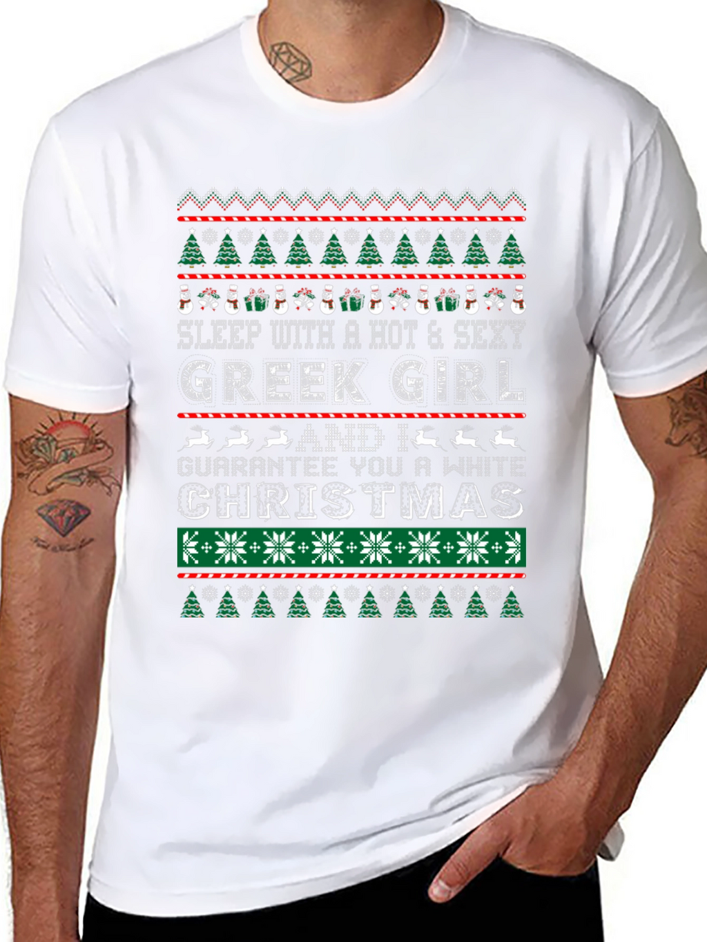 Funny Greek Girl Christmas Graphic Tee