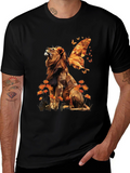 Geometric Lion Butterfly Wings Graphic Tee