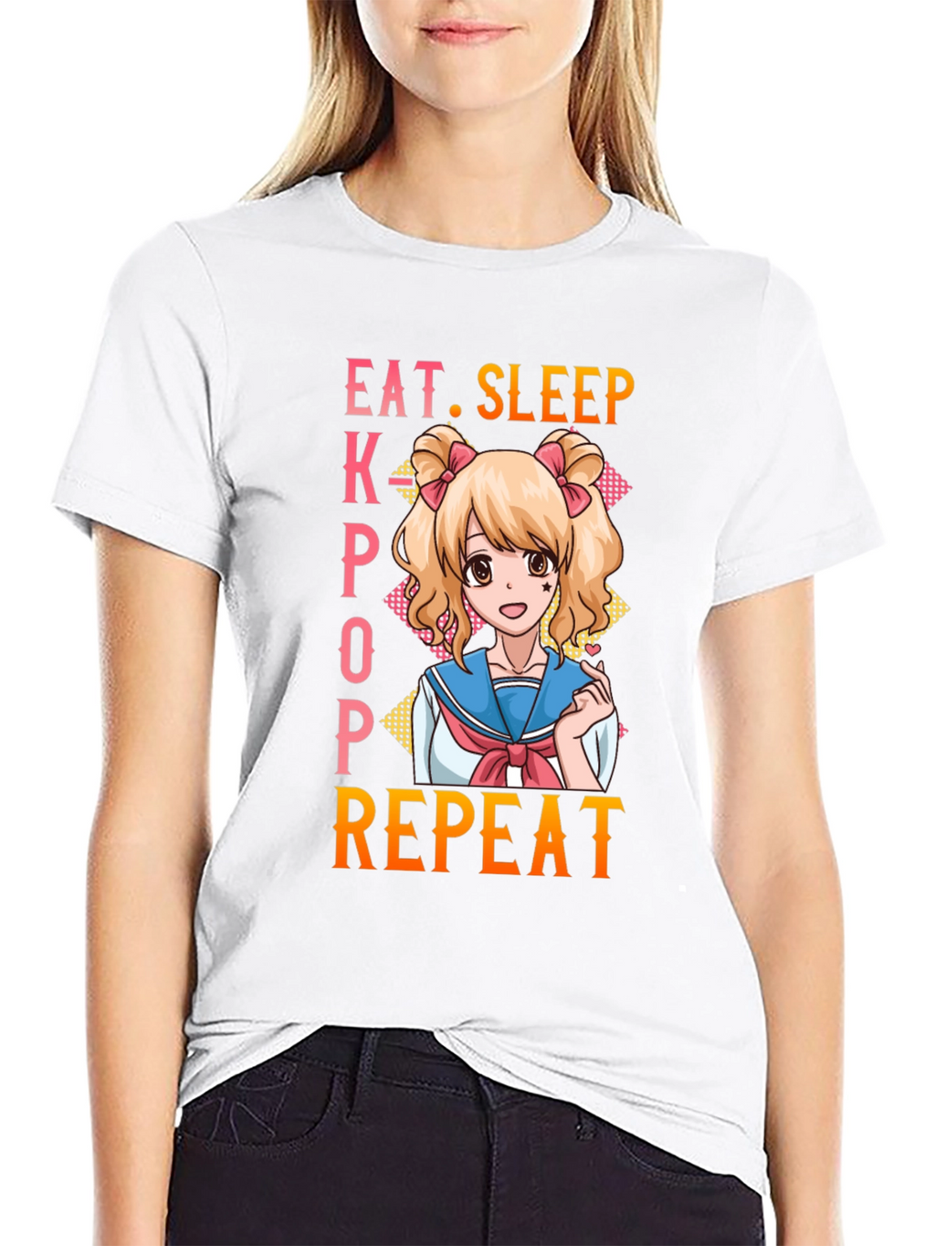 Eat Sleep Kpop Repeat Anime T-Shirt