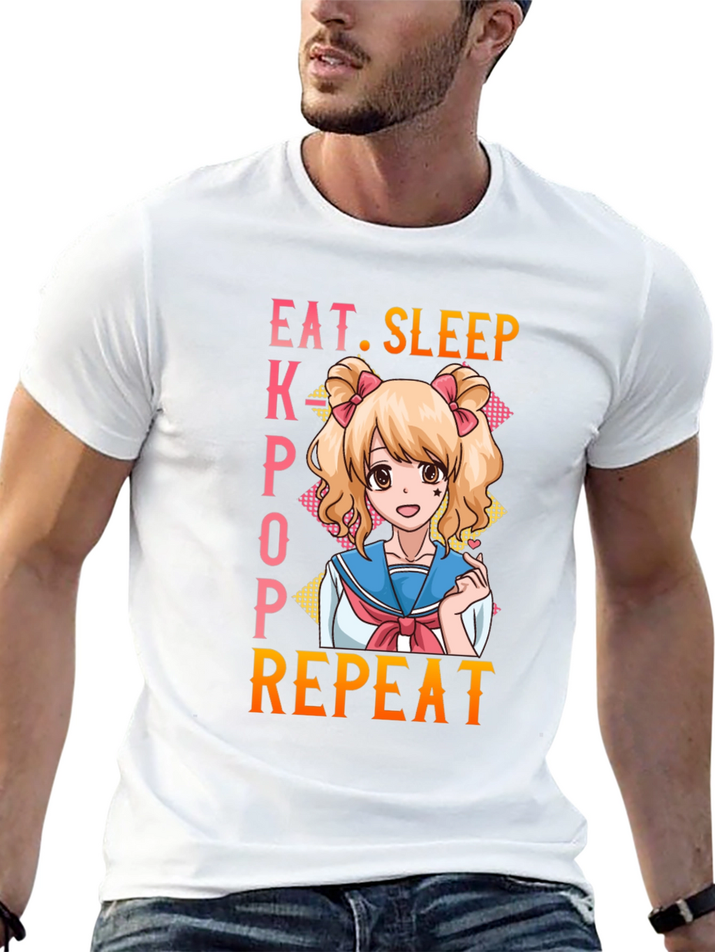 Eat Sleep Kpop Repeat Anime T-Shirt