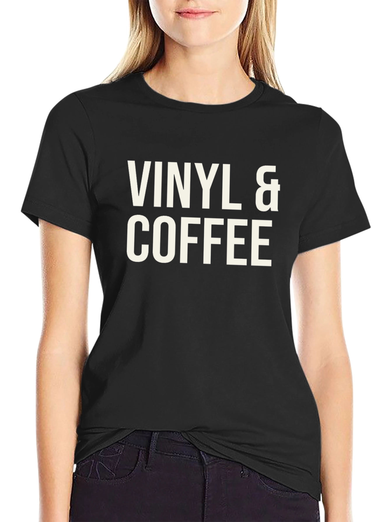 Vinyl & Coffee Black Graphic Tee