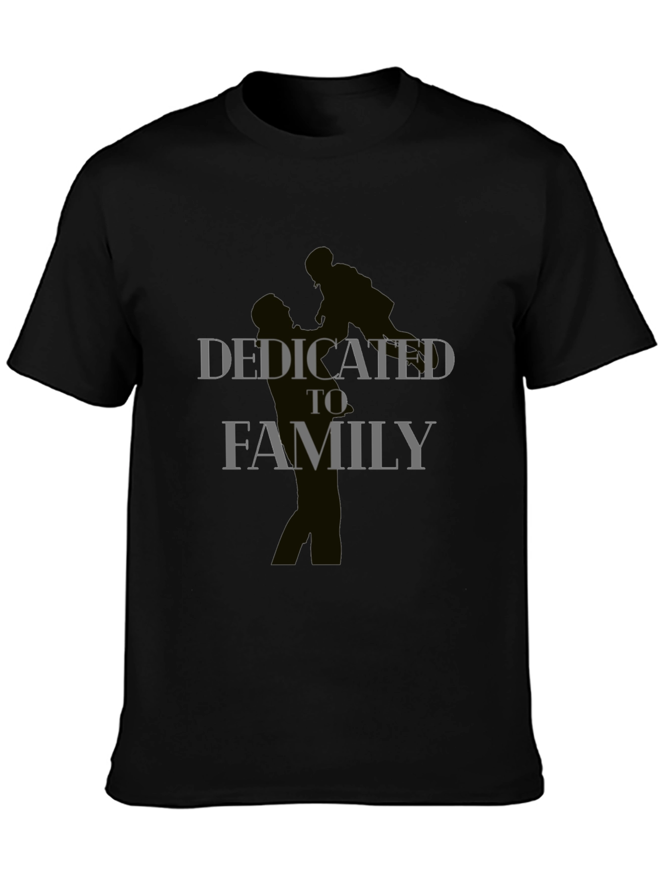 Dedicated To Family Graphic Print T-Shirt
