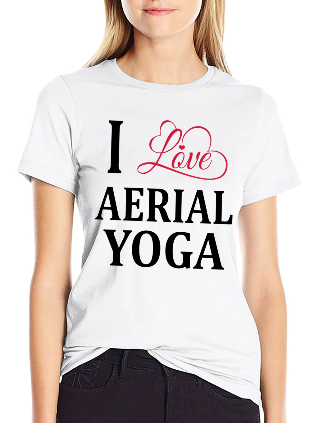 I Love Aerial Yoga - Black Graphic Tee