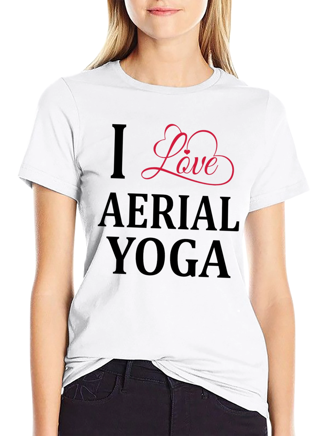 I Love Aerial Yoga - Black Graphic Tee