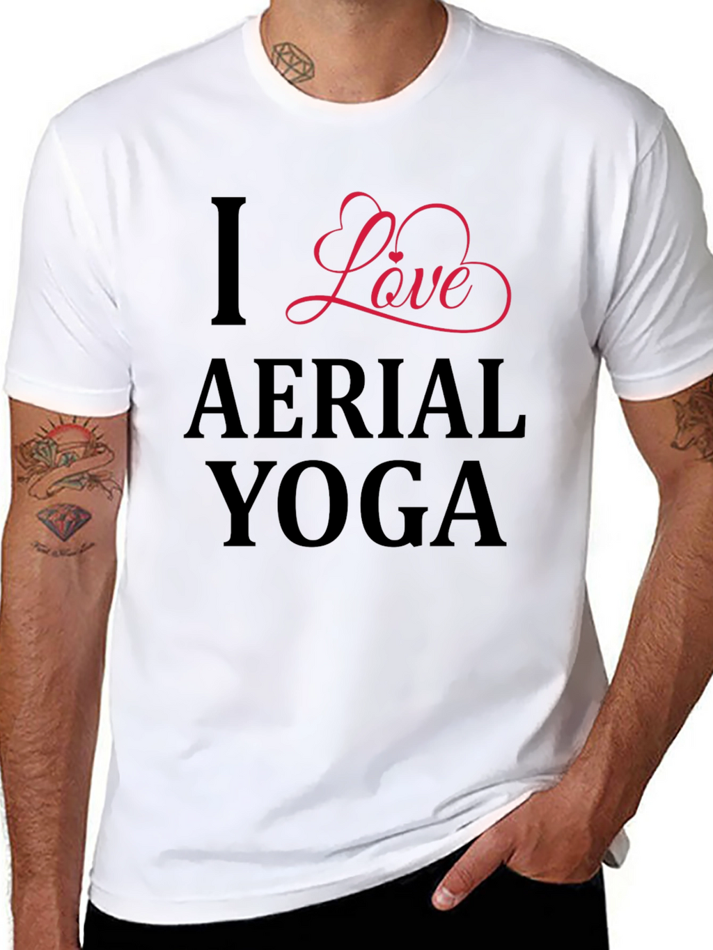 I Love Aerial Yoga - Black Graphic Tee