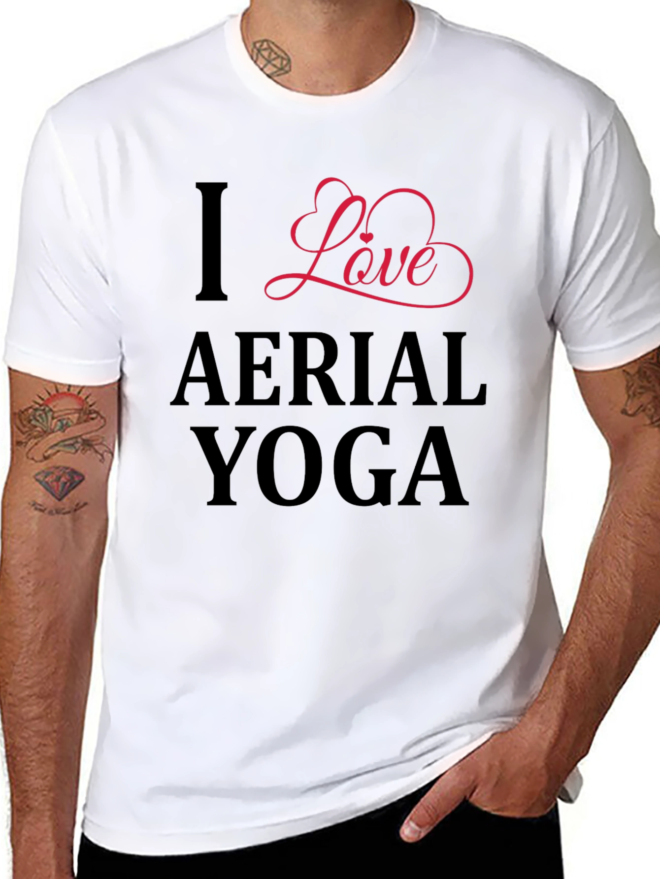 I Love Aerial Yoga - Black Graphic Tee