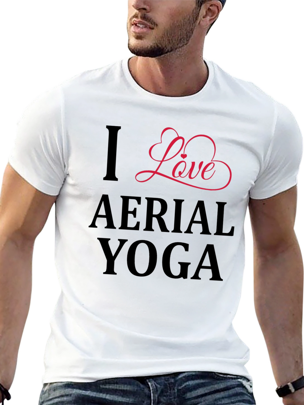 I Love Aerial Yoga - Black Graphic Tee