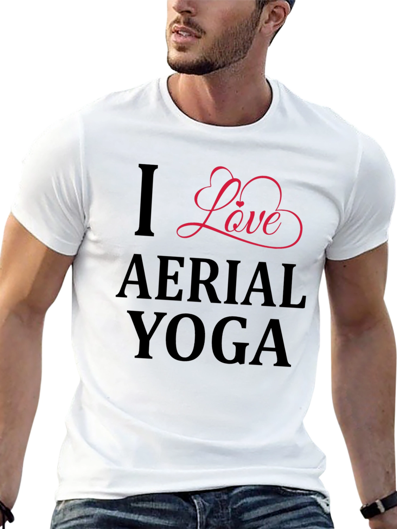 I Love Aerial Yoga - Black Graphic Tee