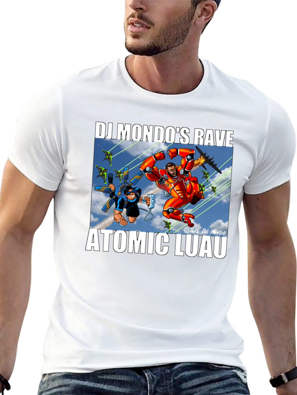 DJ Mondos Rave Atomic Luau Black T-Shirt