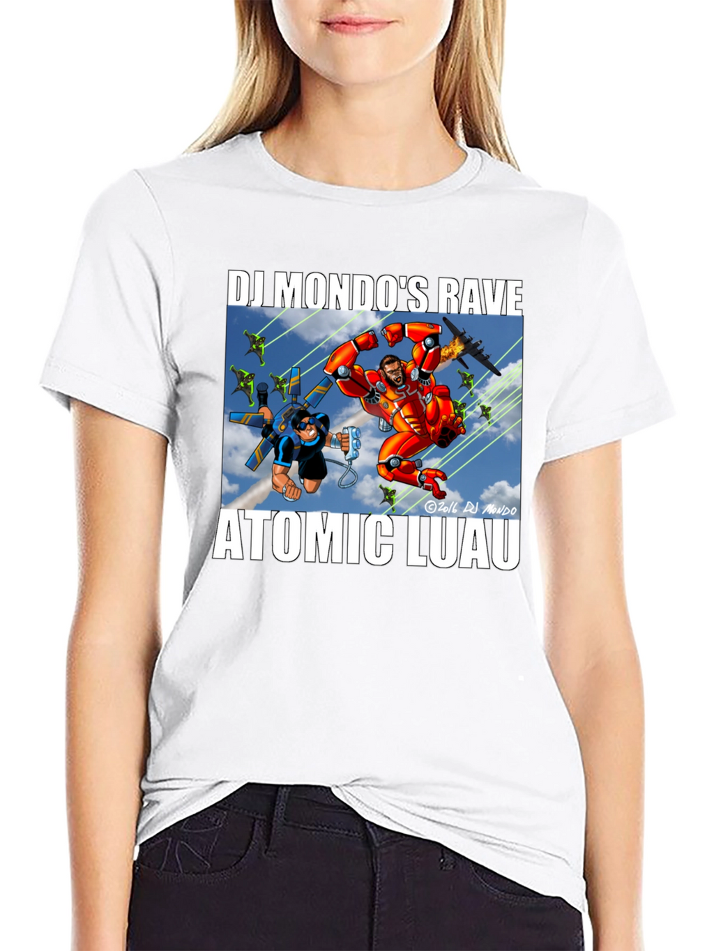 DJ Mondos Rave Atomic Luau Black T-Shirt