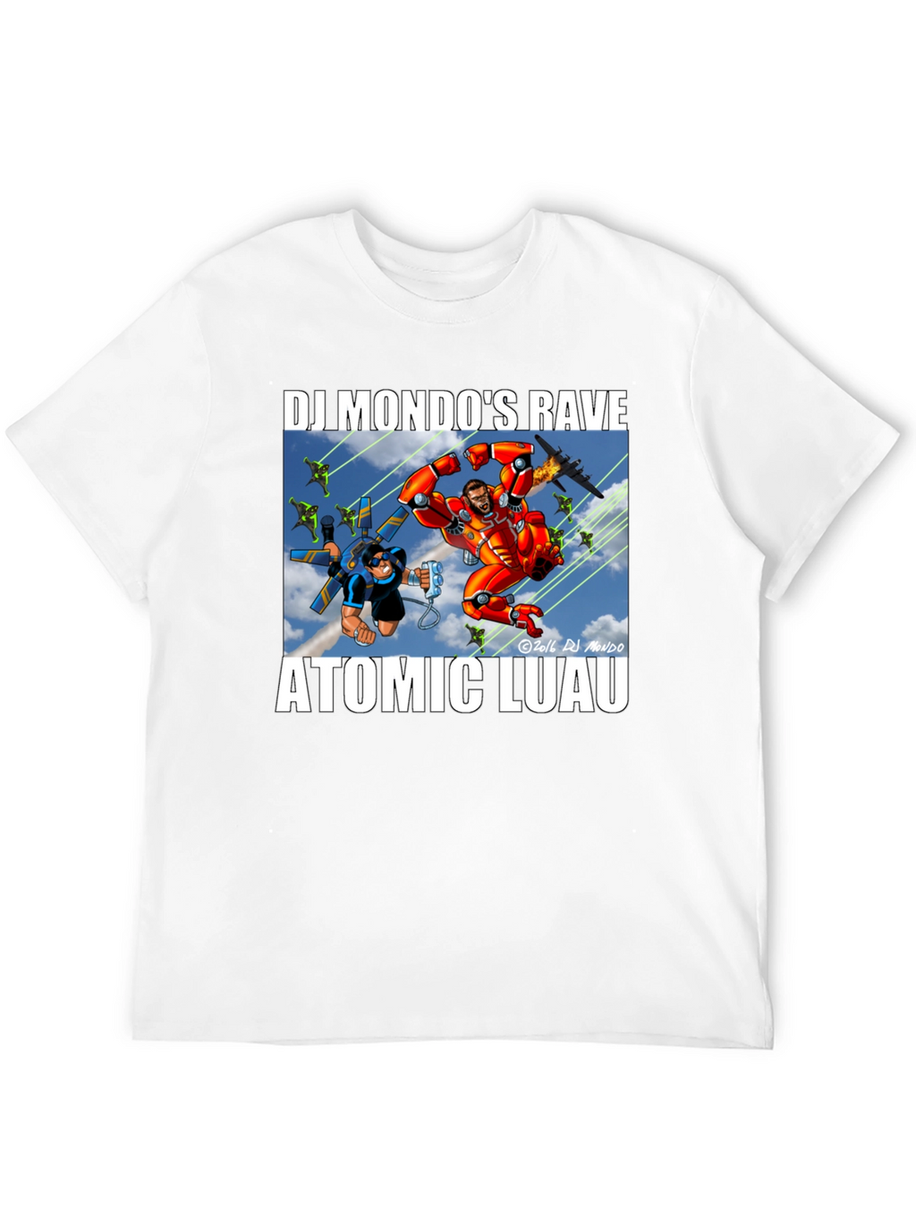 DJ Mondos Rave Atomic Luau Black T-Shirt