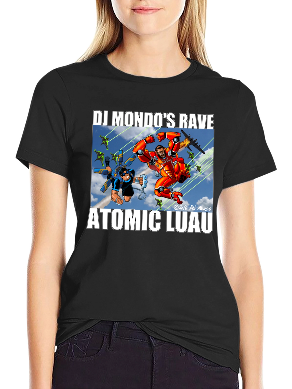 DJ Mondos Rave Atomic Luau Black T-Shirt