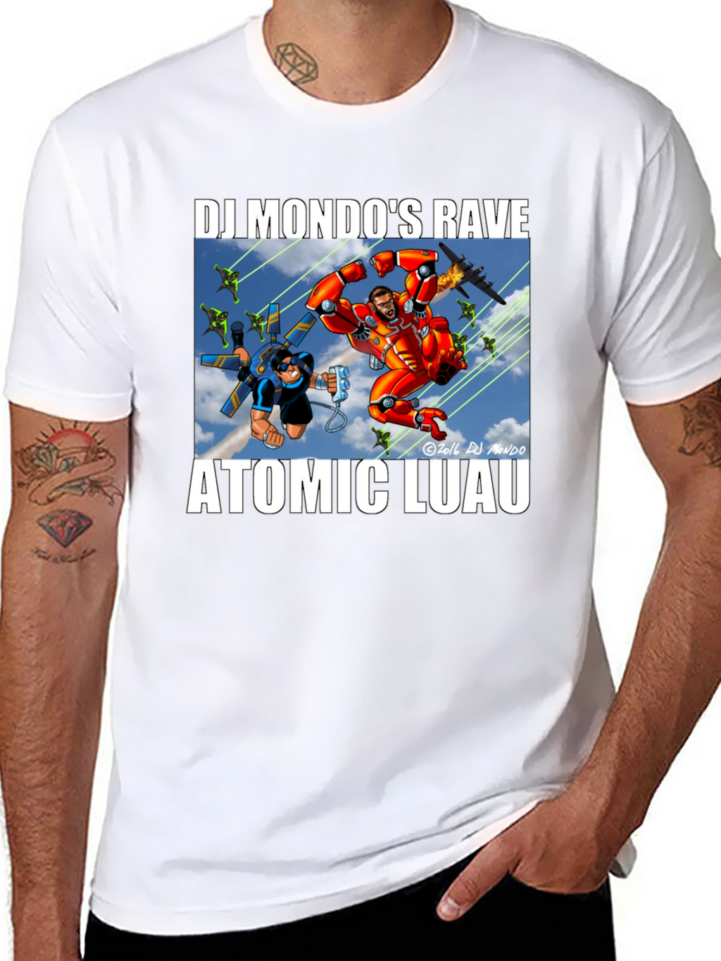 DJ Mondos Rave Atomic Luau Black T-Shirt