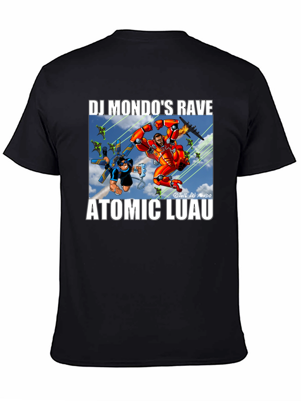 DJ Mondos Rave Atomic Luau Black T-Shirt