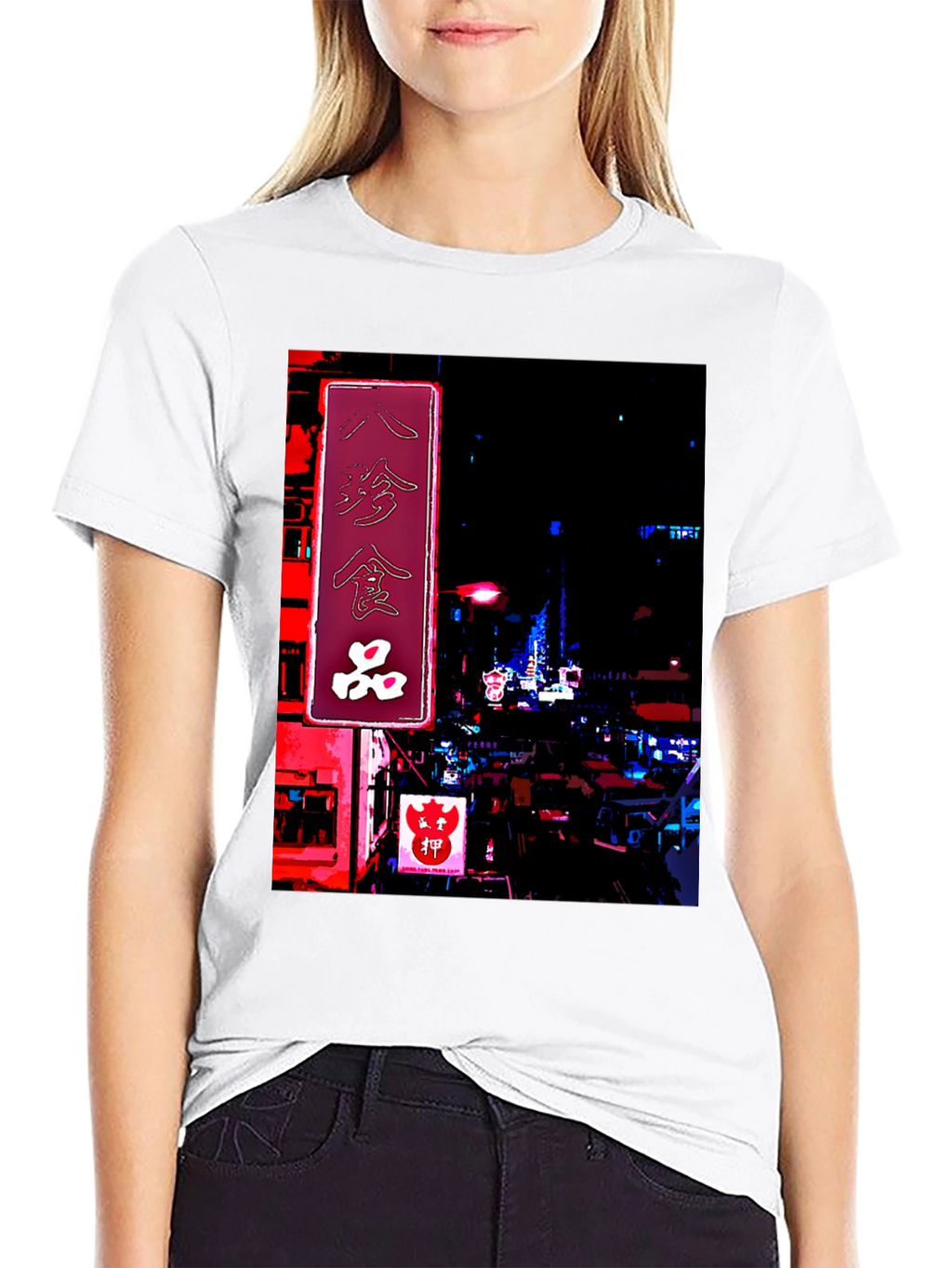 Neon Cityscape Graphic Tee - Urban Style