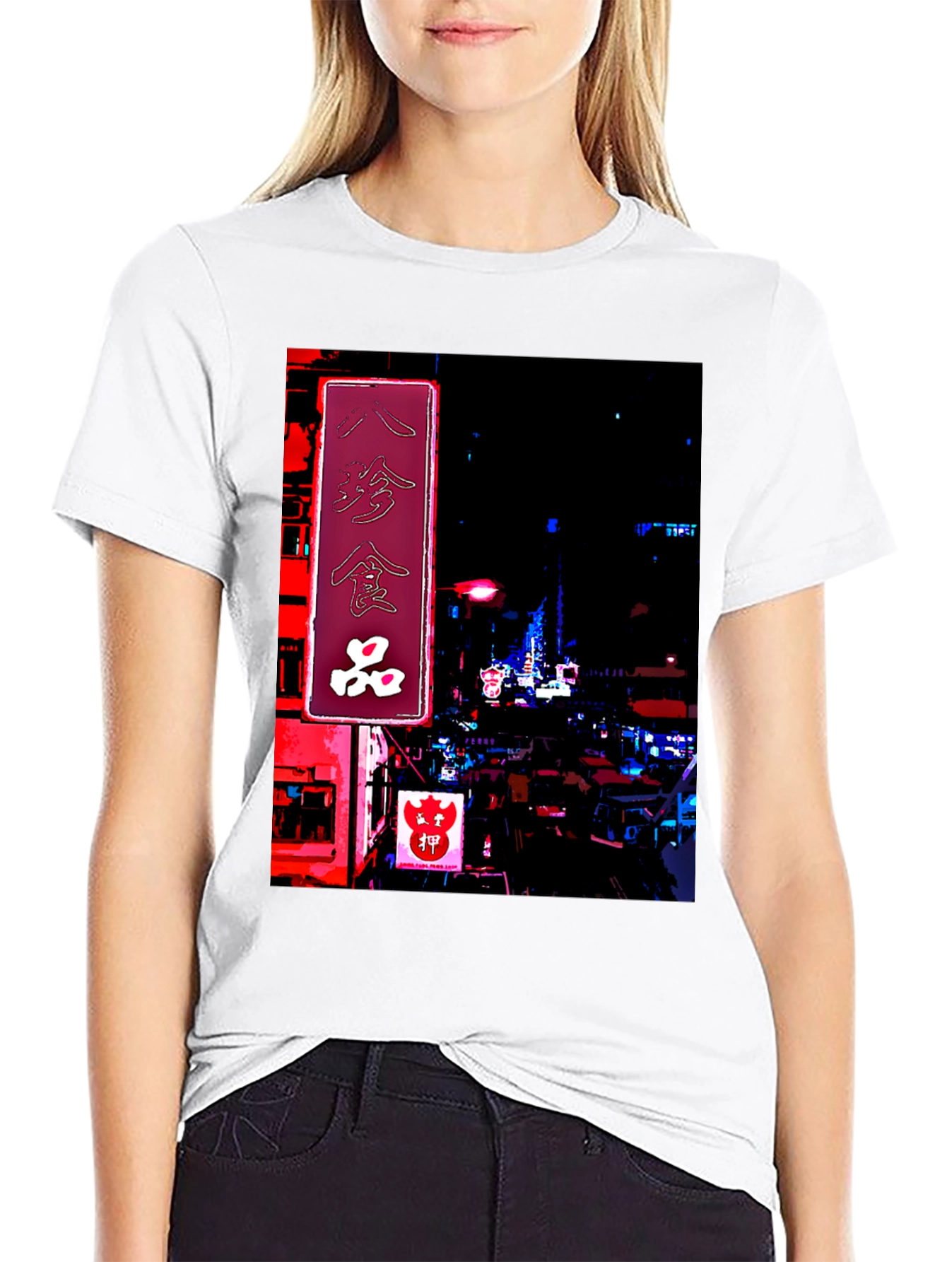 Neon Cityscape Graphic Tee - Urban Style