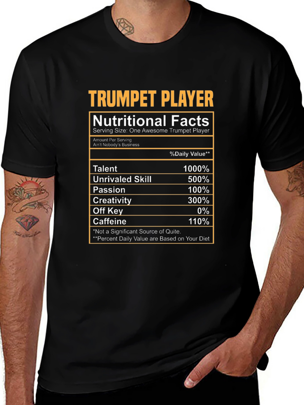 Trumpet Player Nutritional Facts T-Shirt