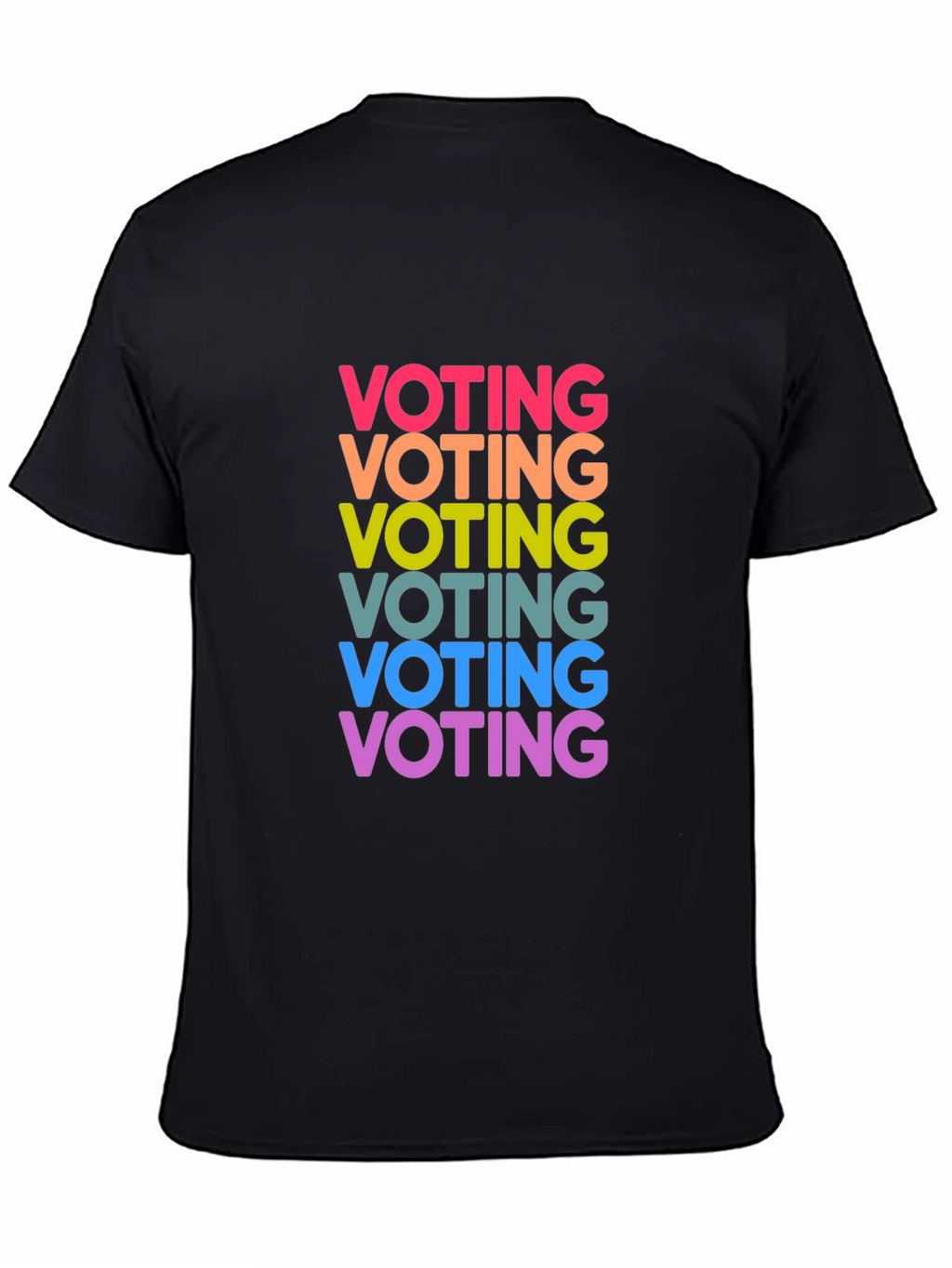 Vote Rainbow Text Graphic Black Tee