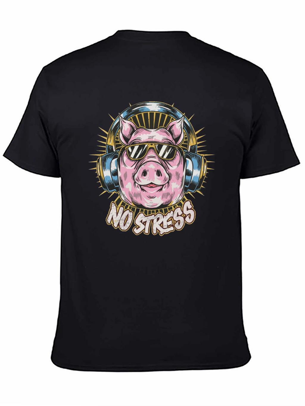 No Stress Pig Graphic Tee - Cool Relaxed Style