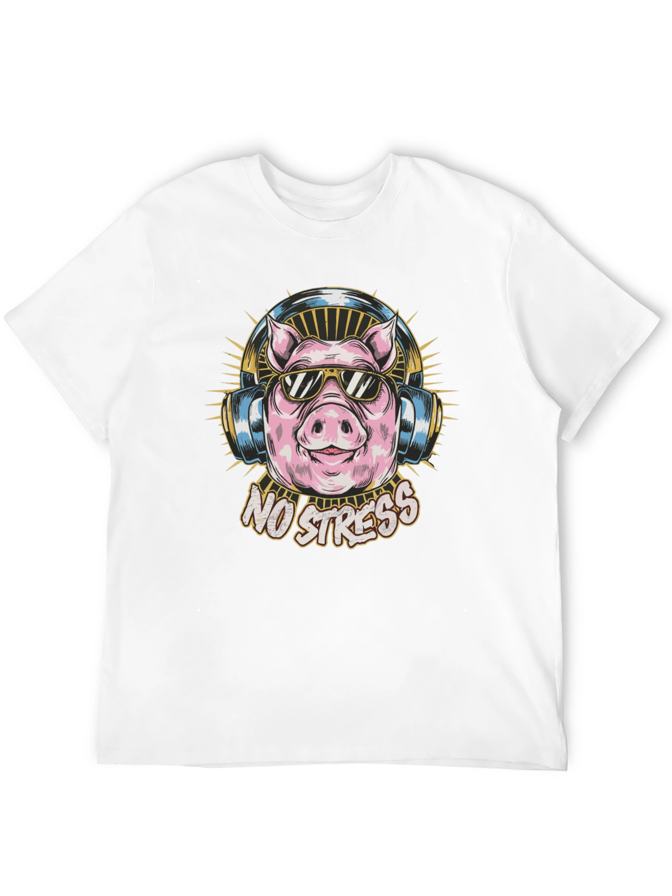 No Stress Pig Graphic Tee - Cool Relaxed Style