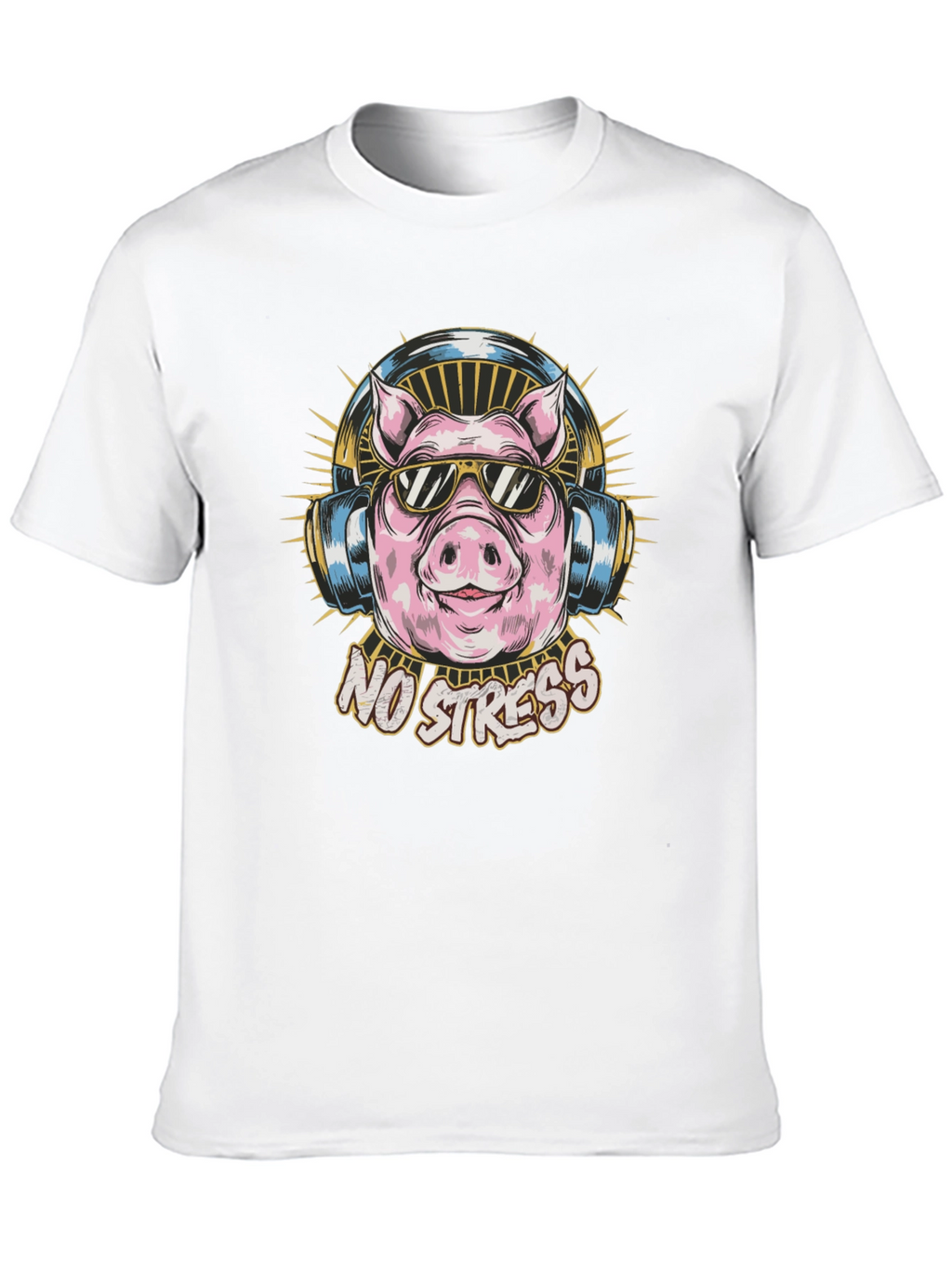 No Stress Pig Graphic Tee - Cool Relaxed Style