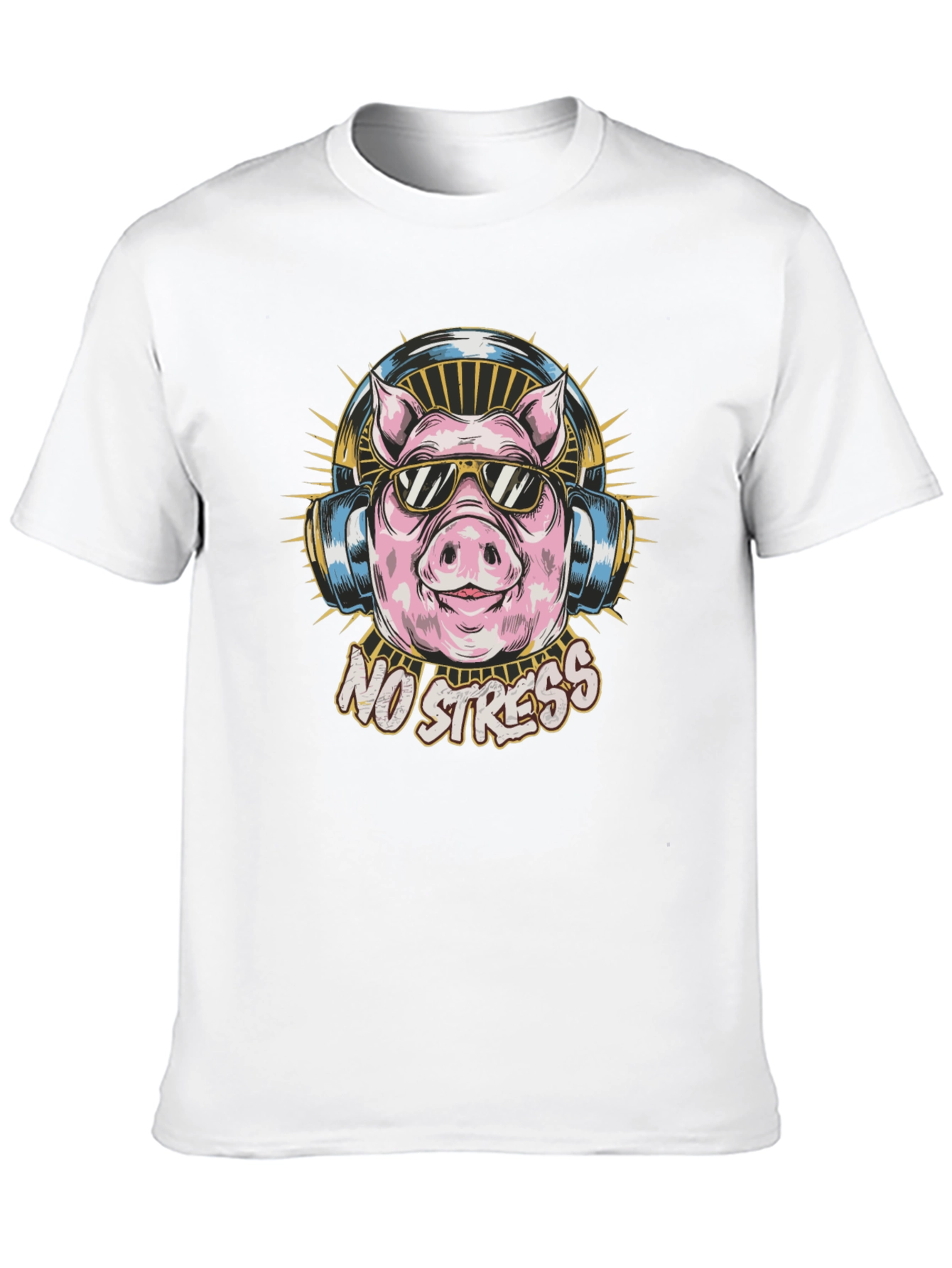 No Stress Pig Graphic Tee - Cool Relaxed Style