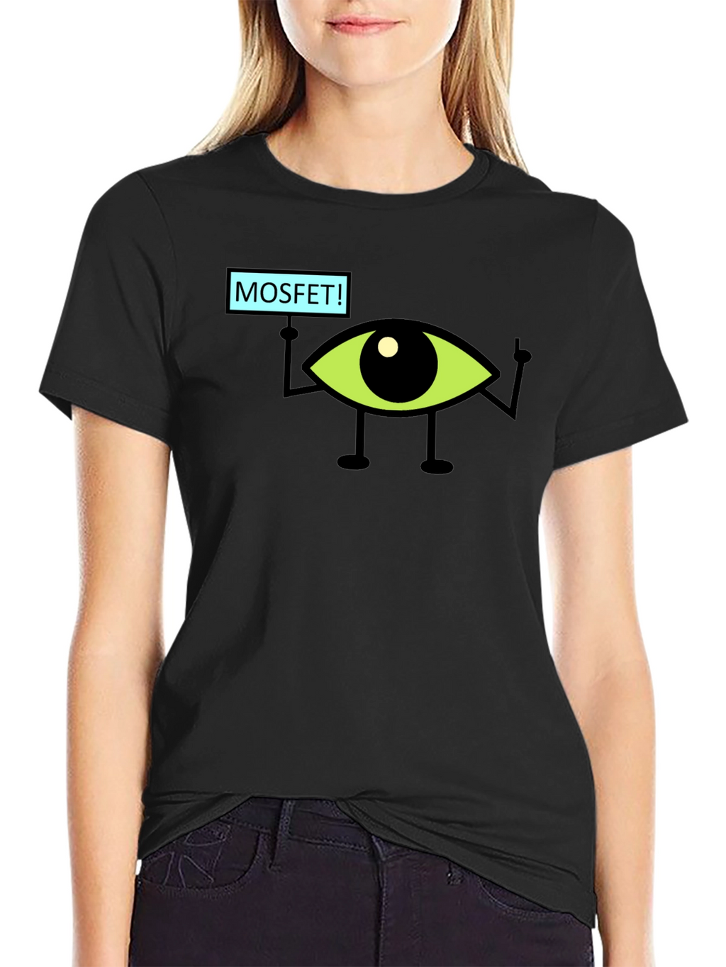 MOSFET! Eye Character Black T-Shirt