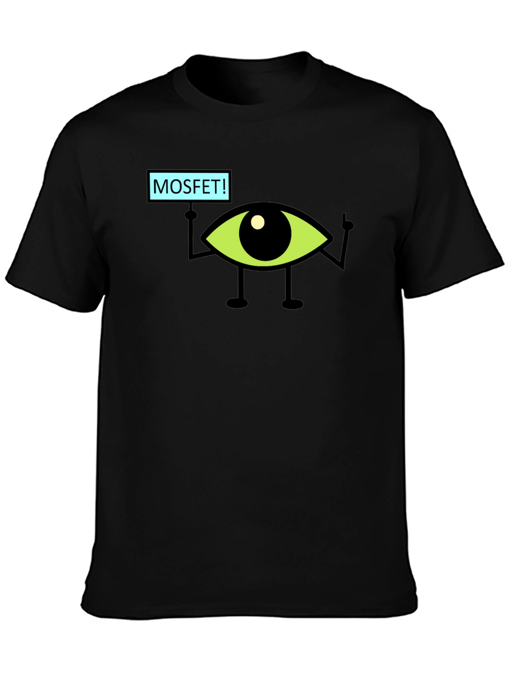 MOSFET! Eye Character Black T-Shirt