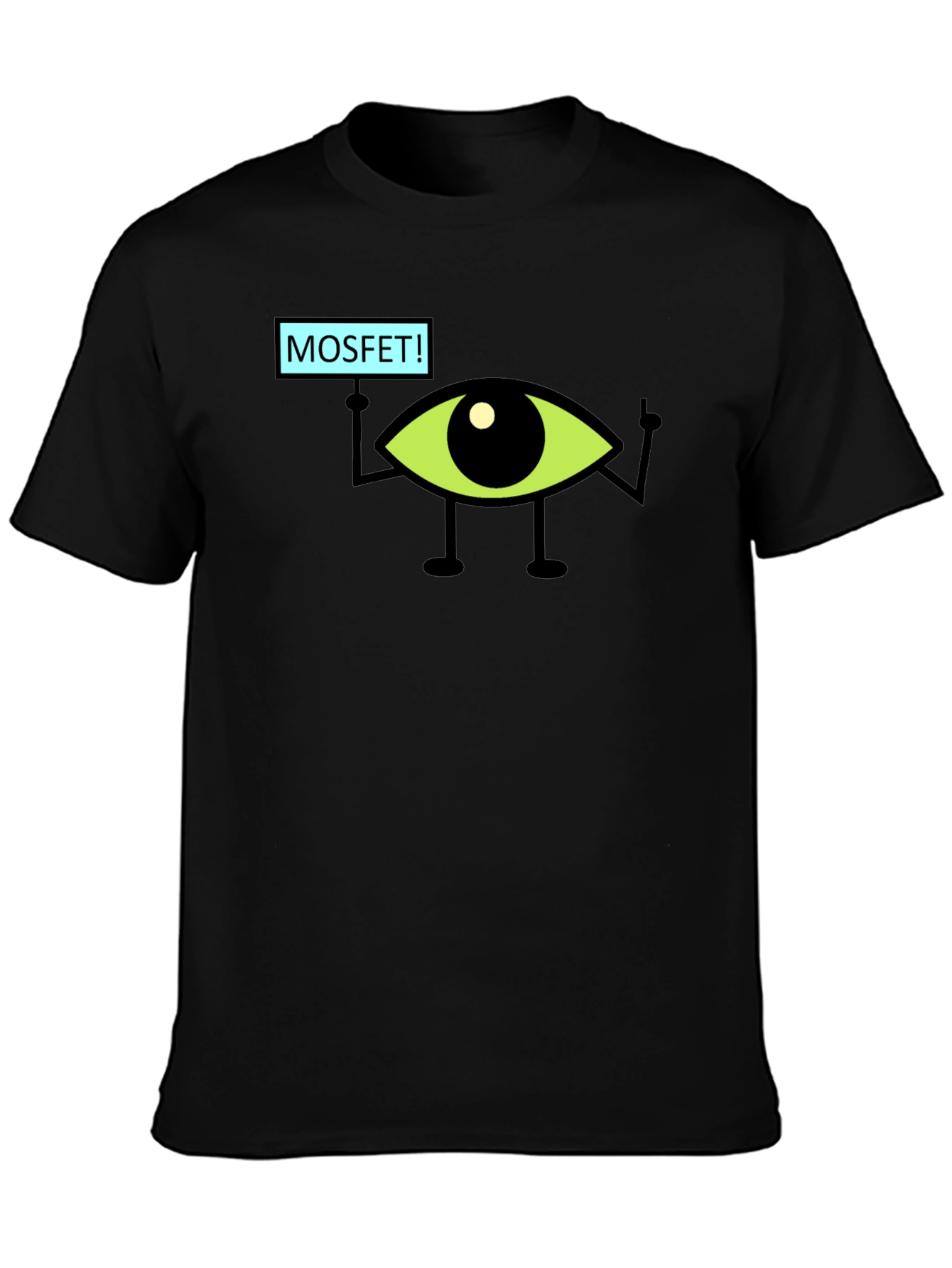 MOSFET! Eye Character Black T-Shirt