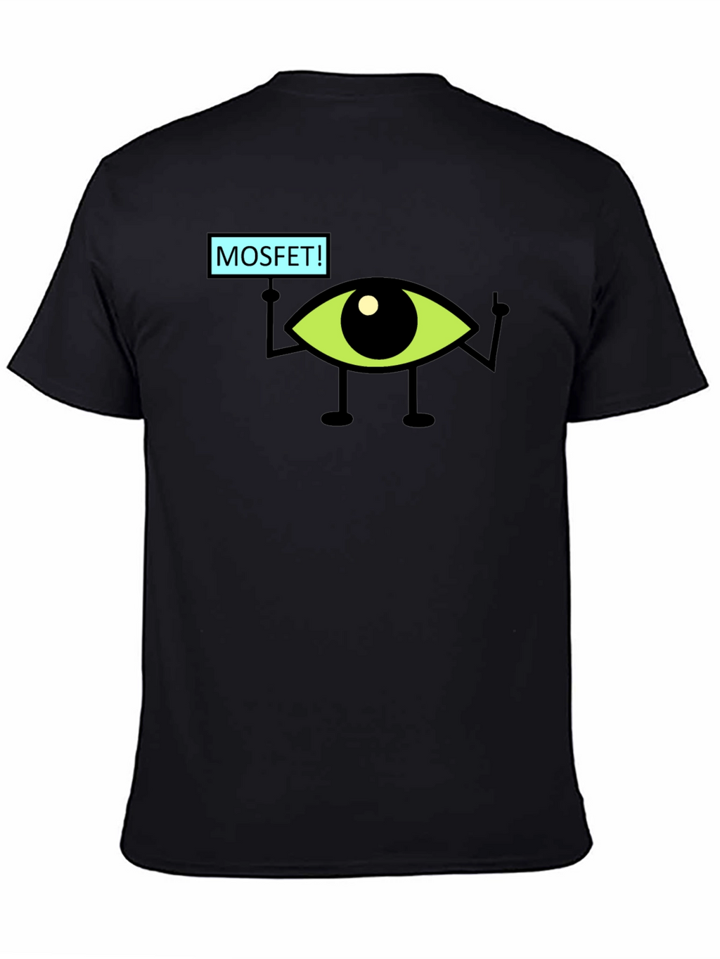 MOSFET! Eye Character Black T-Shirt
