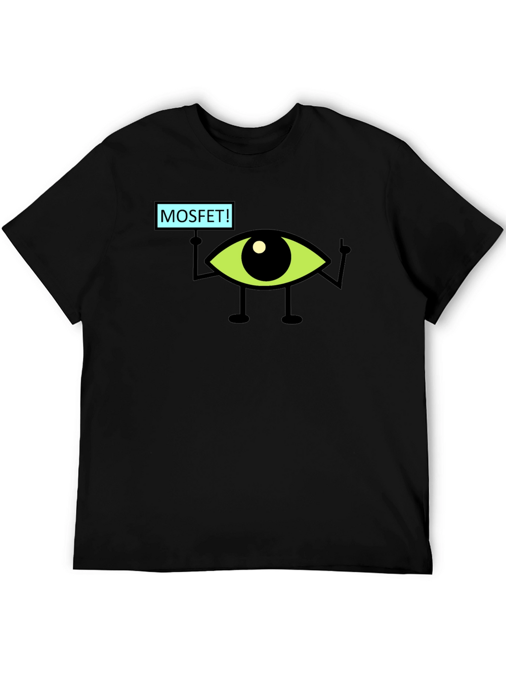 MOSFET! Eye Character Black T-Shirt
